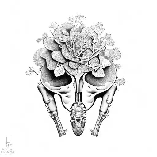 Anatomical Organ With Subtle Floral Elements