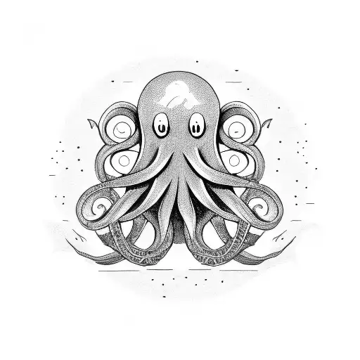 Evil Octopus Holding A Globe And Smiling At You