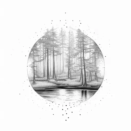 An Old Forest Of Rhynias With Water Streaks