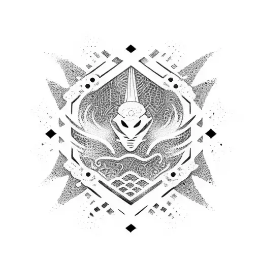 A Karate Silhouette With Tomoe Patterns Forming The Background Tattoo