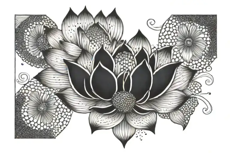 Lotus Flowers Intertwined