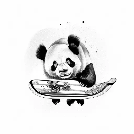 Panda Falling Off A Skateboard