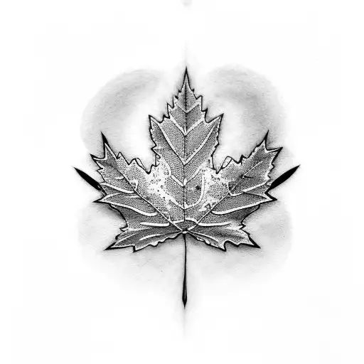 Ski And Maple Leaf