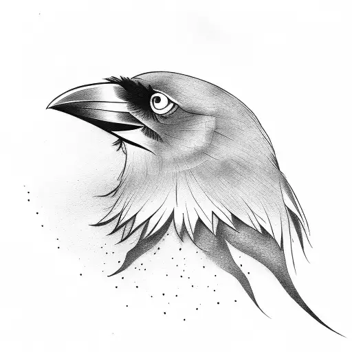 A Crow With An Eye In His Beak