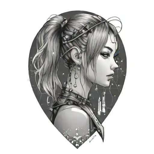 Beautifull Girl Anime Character Cyberpunk