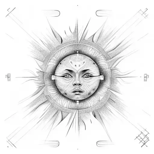 Abstract Design Of The Sun And Clouds Merging Into The Sky