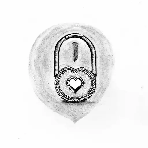 A Heart-shaped Lock With The Word 'Father' And A Key With The Word 'Daughter'