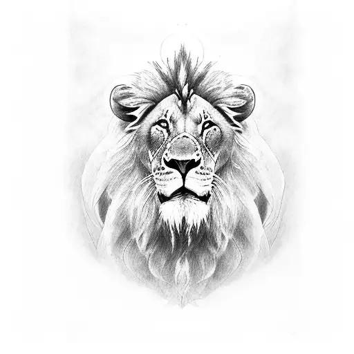 The Face Of Jesus On The Chest Of A Lion