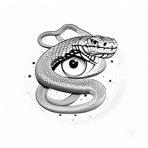 Snake And Handa With Iluminate Eye