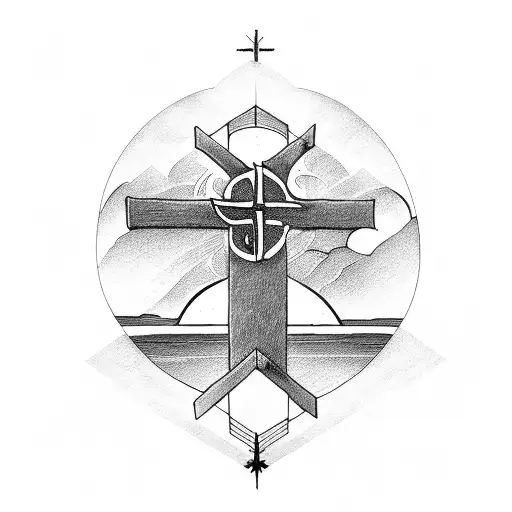 Cross With Jesus On It And The Words Trust God