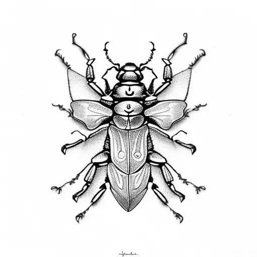 A Beetle Sitting On An Open Book With Intricate Bone Patterns