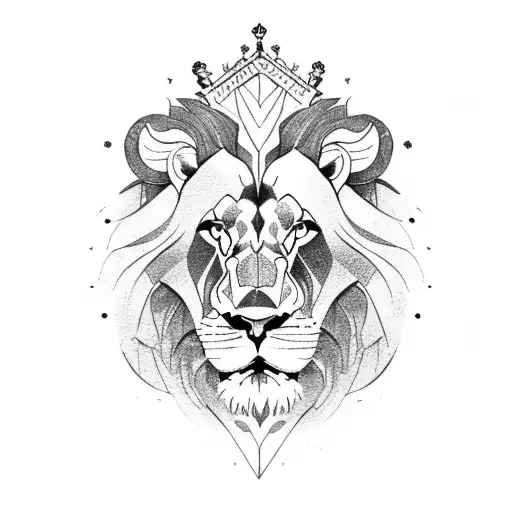 Lion Sitting On The Throne