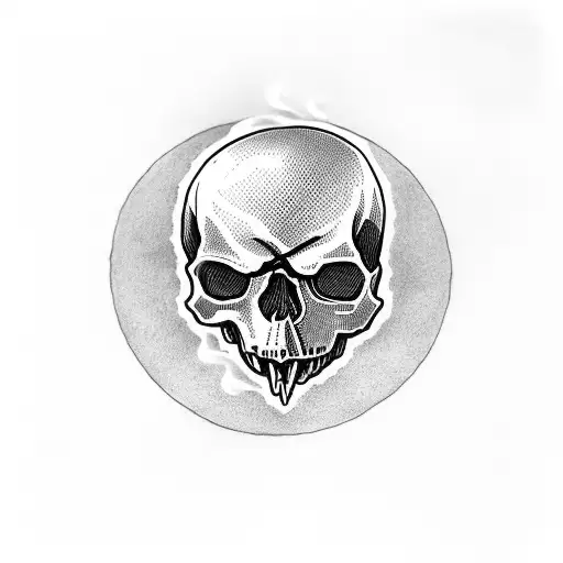 Skull With Cigarette