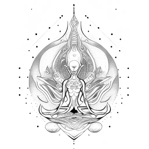 Mystical Alien Meditating