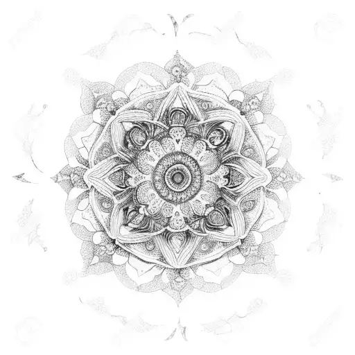 An Intricate Mandala Design With Dark Floral Elements