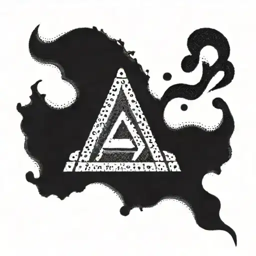 A Dotwork Tattoo Of A Marvel Superhero Logo Incorporating Musical Elements