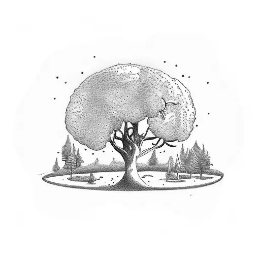 Dome Tent Under A Tree