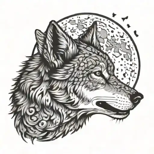 The Wolf Howling At The Moon Pricked The Moon
