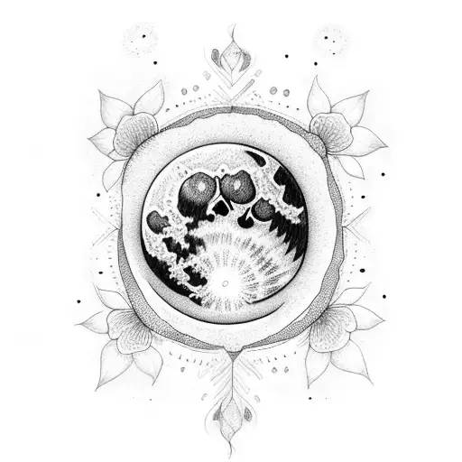 Moon With Flower And Angel