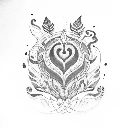 A Mystical Coffee Bean With Nature-inspired Patterns