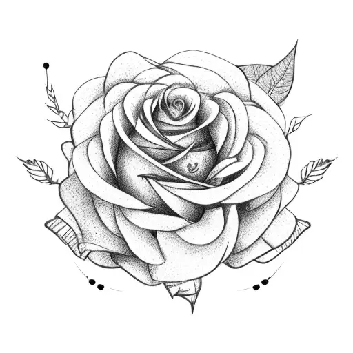 Rose Garden With 3 Large Flowers And Branches With Thorns