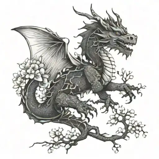 Wild Plum Blossom Transforming Into A Fierce Dragon