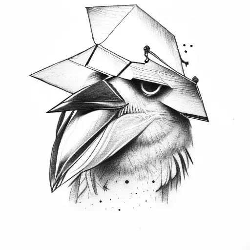 A Crow Is Committing Suicide With A Hammer On His Head