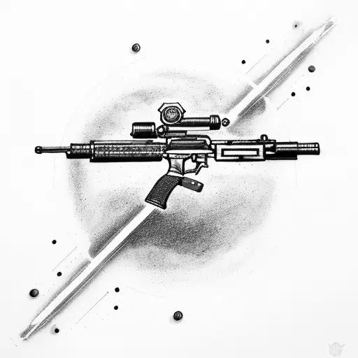 A Futuristic Bulky Rifle Gun