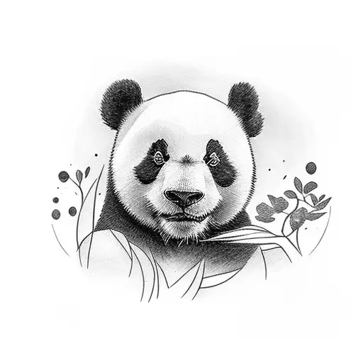 Woman Warrior With A Panda Bear Below Her