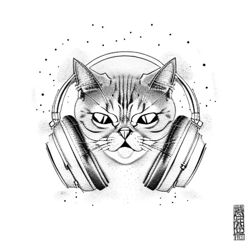 Angry Cat With Headphone