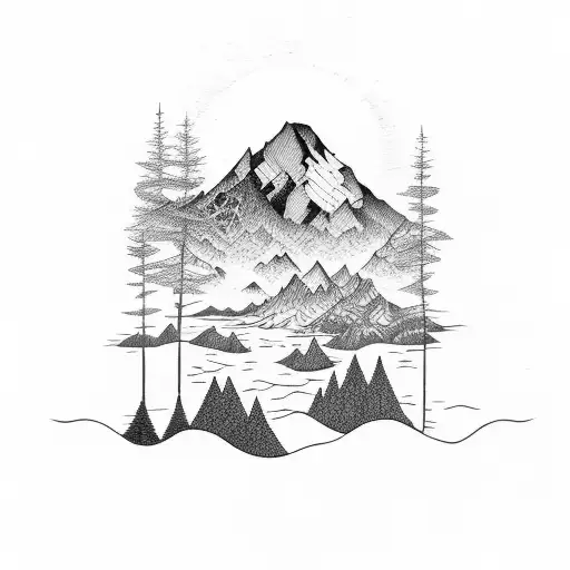 Forest Mountain River Triangle