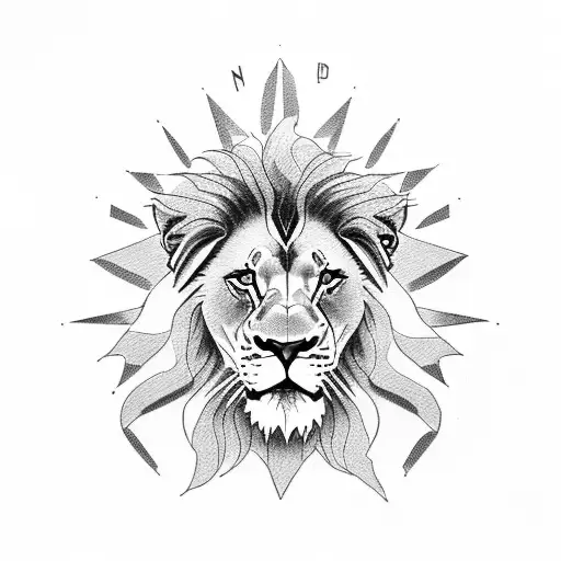 Lion With American Flag