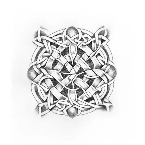 A Celtic Knotwork Design Incorporating Elements Of Valhalla