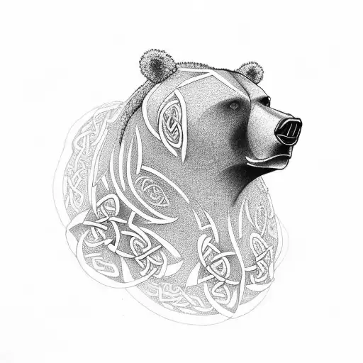 Celtic Bear Head Sideview