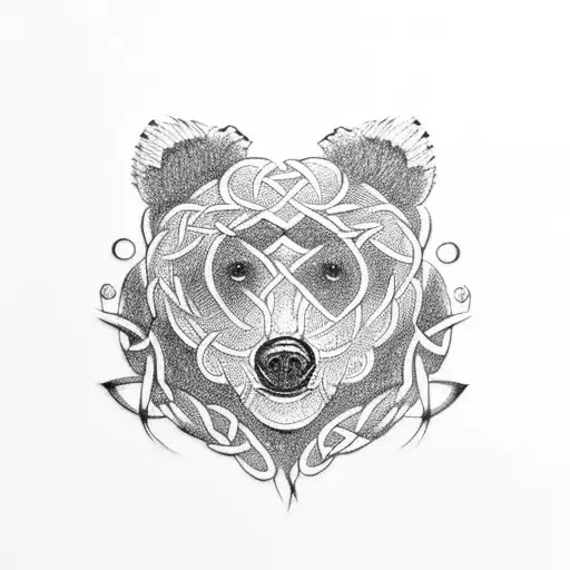 Celtic Bear Head Knots Rough Sideview