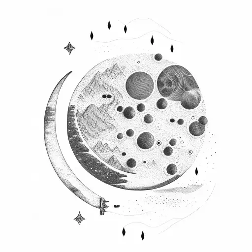 Moon And Glowing River