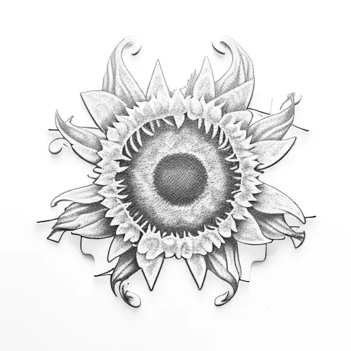 Half A Sunflower With A Speaker Placed On A Puzzle Piece