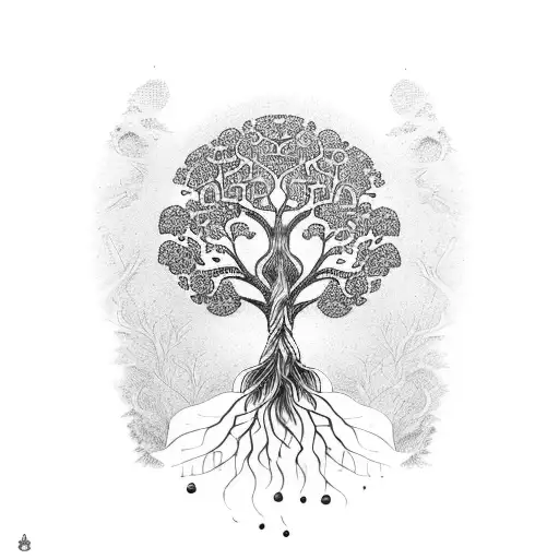 Tree Of Life With A Elephant