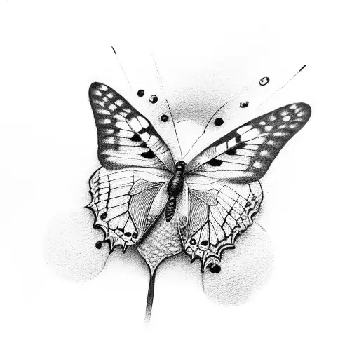 Butterfly Coming Out Of A Feather