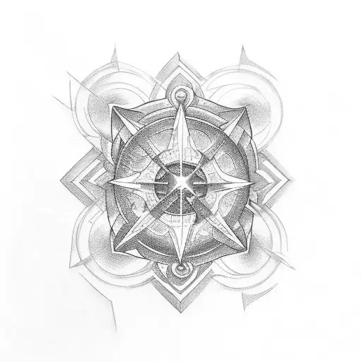 Tattoo For Men With Star And Globe