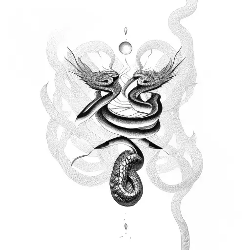 Arm Wrapped By A Snake Biting An Apple