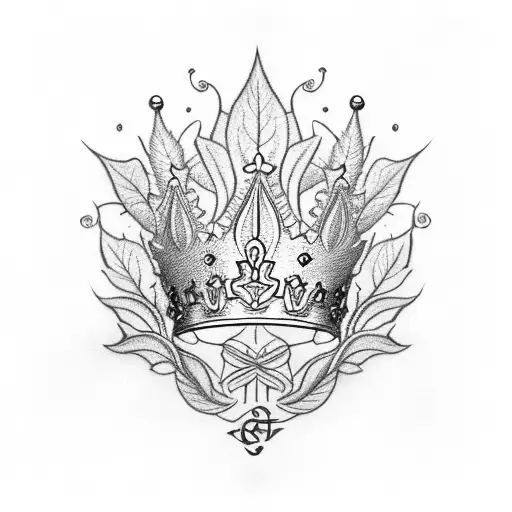 King Crown With Leaves Surrounding