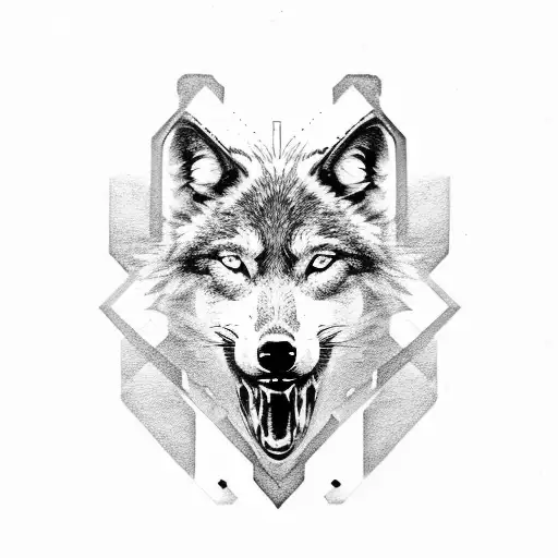 Black Wolf Head With Broken Chains