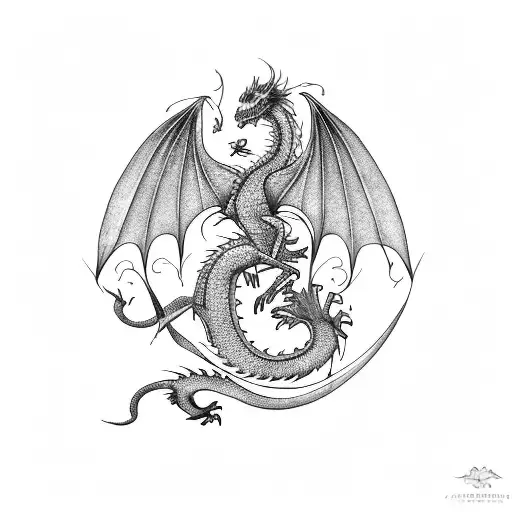 Dragon With A Palm Tree