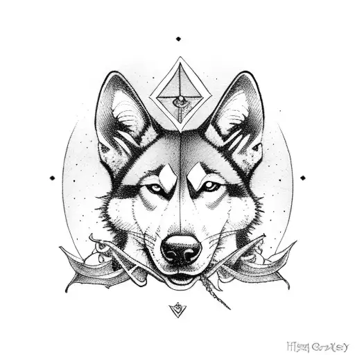 Husky Coloured Rat In Tarot Card