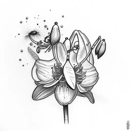 Line Draw Snowdrop Flower