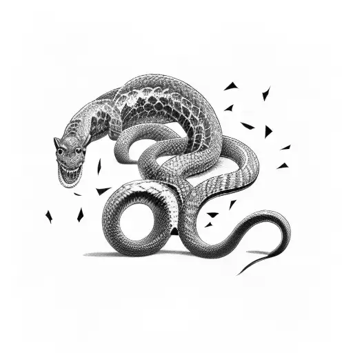 Ouroborus Infinite Snake Eating Own Body