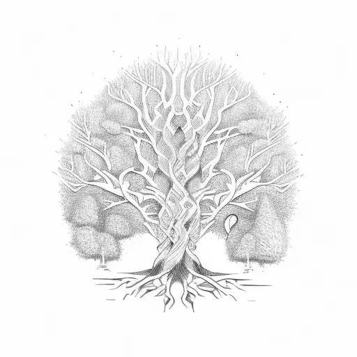 A Tree Of Life With Open Book Under It