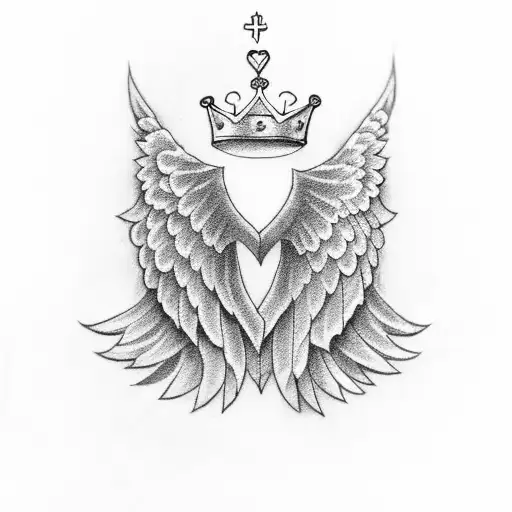 Angel Wings With A Simple Crown