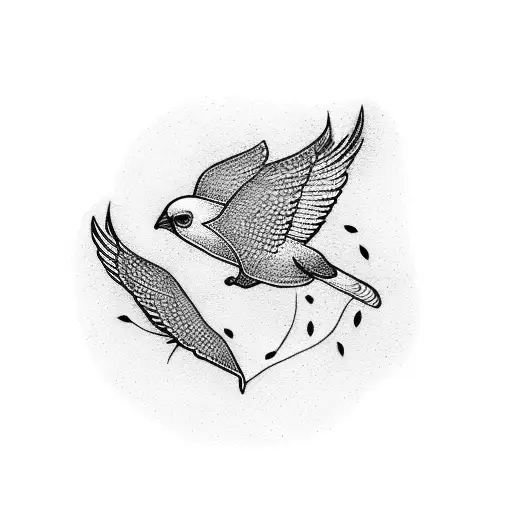 The Bird Flies Out From The Symbol Of The Heart